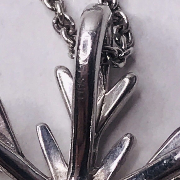 Sterling Silver Necklace Snowflake Charm CZ Rolo Chian 925 SBD 16-18" - Picture 5 of 10